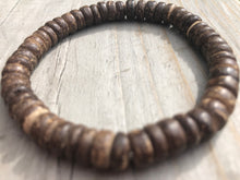 Load image into Gallery viewer, Wood Plate Bead Bracelet