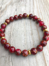 Load image into Gallery viewer, Red Suspended Copper Gemstone Bracelet