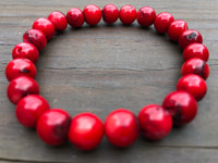 
              8mm Red Coral Gemstone Bracelet
            