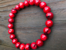 Load image into Gallery viewer, 8mm Red Coral Gemstone Bracelet