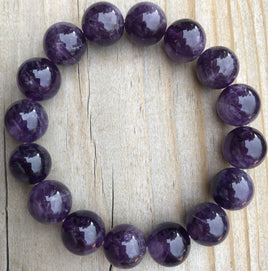 14mm Amethyst Gemstone Bracelet