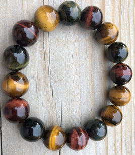 14mm Muti Tiger's Eye Gemstone Bracelet