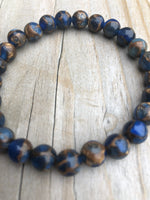 
              Mini Dark Blue Suspended Copper Agate Gemstone Bracelet
            