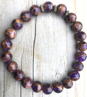 
              Mini Purple Suspended Copper Agate Gemstone Bracelet
            