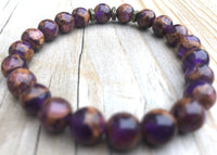 
              Mini Purple Suspended Copper Agate Gemstone Bracelet
            