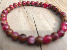 Load image into Gallery viewer, Mini Red Suspended Copper Agate Gemstone Bracelet