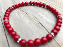 Load image into Gallery viewer, Mini Red Sea Coral Bamboo Gemstone Bracelet