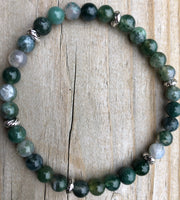 
              Mini Moss Agate Gemstone Bracelet
            