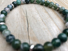 Load image into Gallery viewer, Mini Moss Agate Gemstone Bracelet