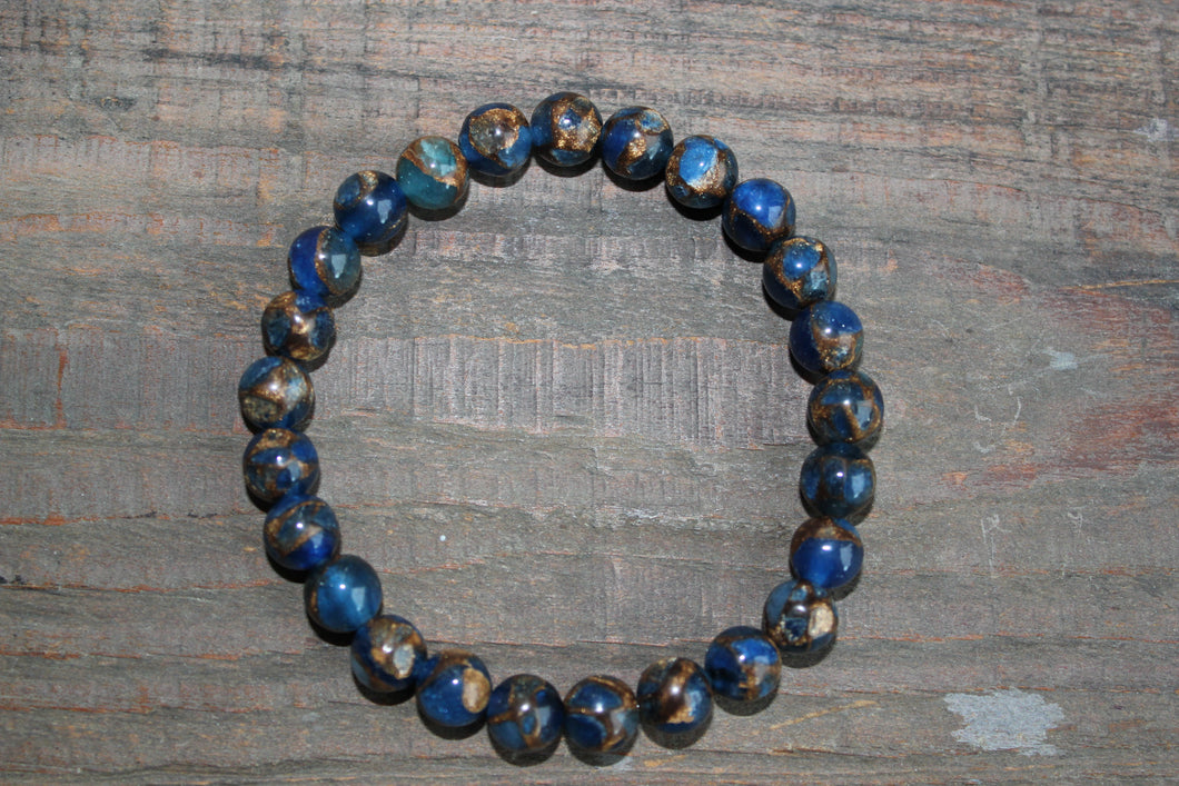 Dark Blue Suspended Copper Agate Bracelet