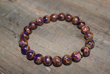 Load image into Gallery viewer, Purple Suspended Copper Agate Gemstone Bracelet