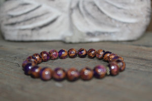 Purple Suspended Copper Agate Gemstone Bracelet