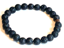 Load image into Gallery viewer, 8mm Lava with Hematite Essential Oil Diffuser Bracelet